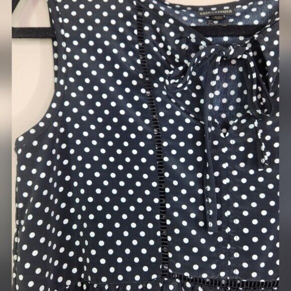 Coco + Carmen Sleeveless Polka dot Front Tie Peplum Tank Top Size S/M - Picture 4 of 7